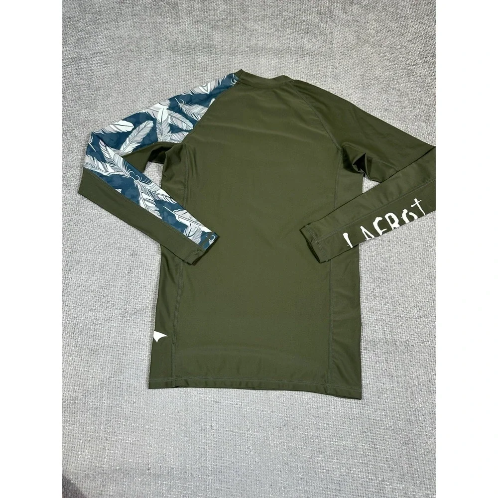 Lafroi Rashguard Mens M Green Burst MMA BJJ Compression Long Sleeve Top